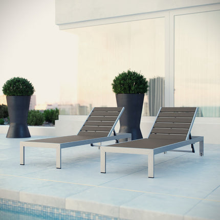 Modway EEI-2467 Shore Outdoor Patio Aluminum Chaise Set of 2 Modway