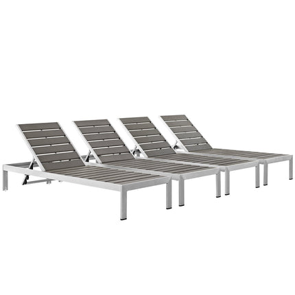 Modway EEI-2468 Shore Outdoor Patio Aluminum Chaise Set of 4 Modway