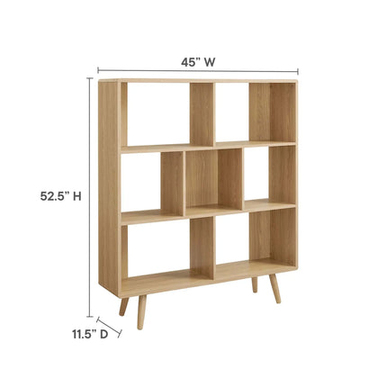 Modway EEI-2529 Transmit 7 Shelf Wood Grain Bookcase Modway