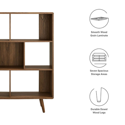 Modway EEI-2529 Transmit 7 Shelf Wood Grain Bookcase Modway