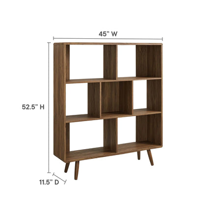 Modway EEI-2529 Transmit 7 Shelf Wood Grain Bookcase Modway