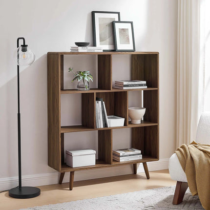 Modway EEI-2529 Transmit 7 Shelf Wood Grain Bookcase Modway