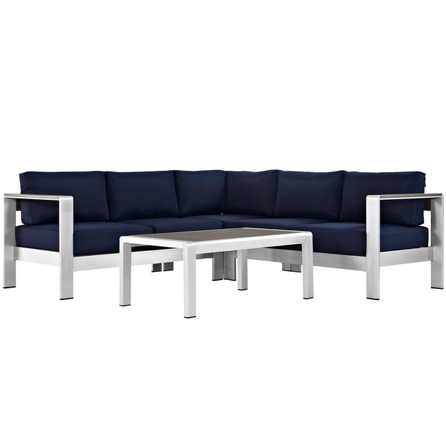 Modway EEI-2559 Shore 4 Piece Outdoor Patio Aluminum Sectional Sofa Set Modway