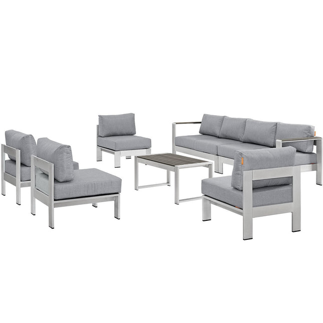 Modway EEI-2566 Shore 7 Piece Outdoor Patio Sectional Sofa Set Modway
