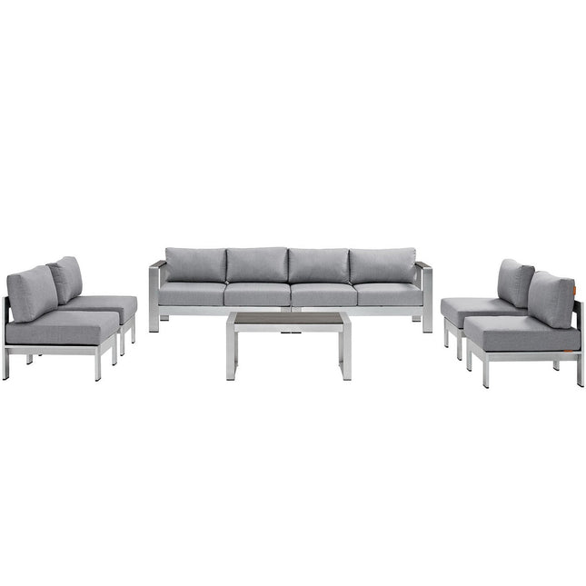 Modway EEI-2566 Shore 7 Piece Outdoor Patio Sectional Sofa Set Modway