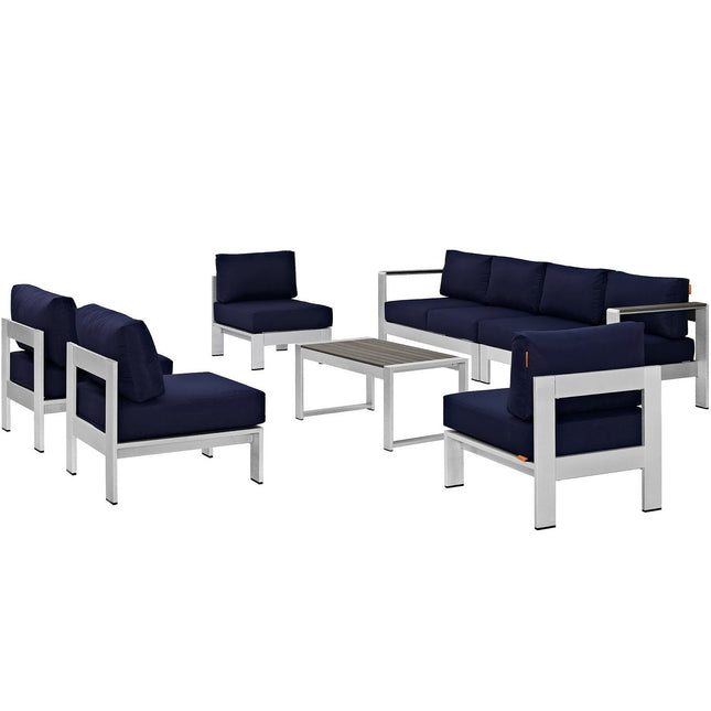 Modway EEI-2566 Shore 7 Piece Outdoor Patio Sectional Sofa Set Modway