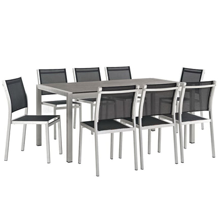 Modway EEI-2583 Shore 9 Piece Outdoor Patio Aluminum Dining Set Modway