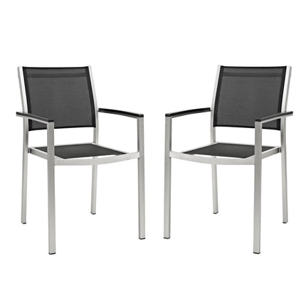 Modway EEI-2586 Shore Outdoor Patio Aluminum Dining Chair Set of 2 Modway