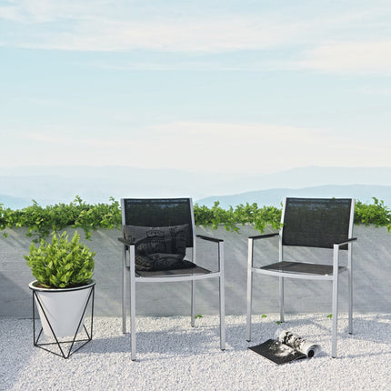 Modway EEI-2586 Shore Outdoor Patio Aluminum Dining Chair Set of 2 Modway