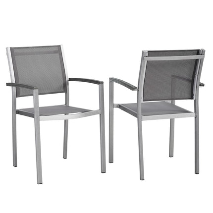 Modway EEI-2586 Shore Outdoor Patio Aluminum Dining Chair Set of 2 Modway