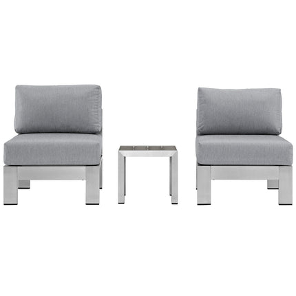 Modway EEI-2598 Shore 3 Piece Outdoor Patio Aluminum Sectional Sofa Set Modway