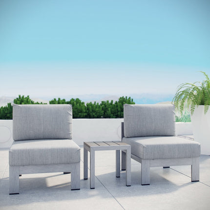 Modway EEI-2598 Shore 3 Piece Outdoor Patio Aluminum Sectional Sofa Set Modway