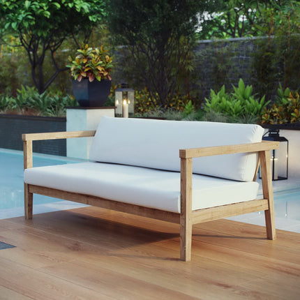 Modway EEI-2696 Bayport Outdoor Patio Teak Sofa Modway