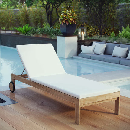 Modway EEI-2711 Upland Outdoor Patio Teak Chaise Modway