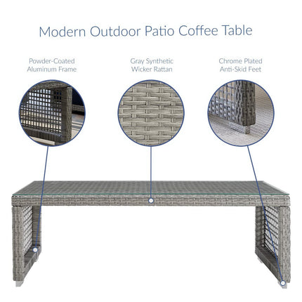 Modway EEI-2919 Aura Rattan Outdoor Patio Coffee Table Modway