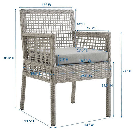 Modway EEI-3560 Aura 7 Piece Outdoor Patio Wicker Rattan Set Modway