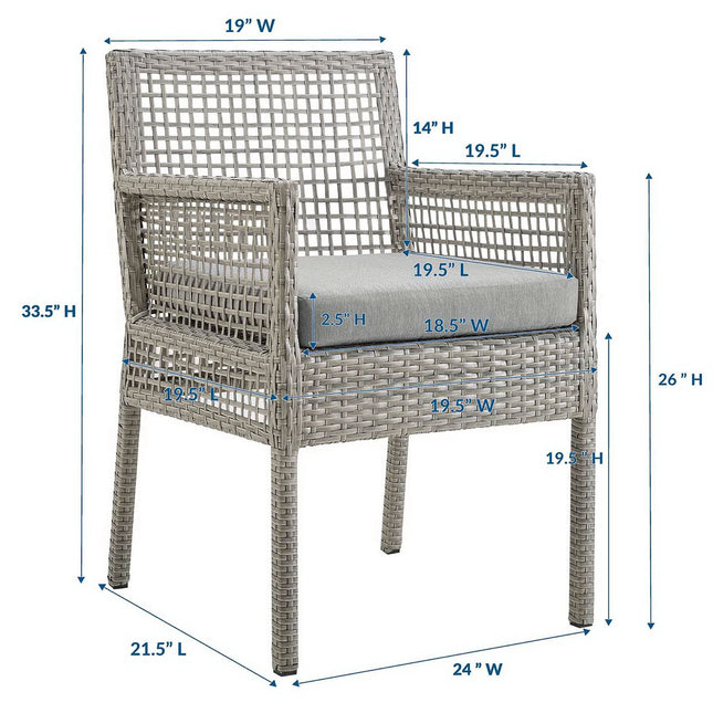 Modway EEI-3560 Aura 7 Piece Outdoor Patio Wicker Rattan Set Modway