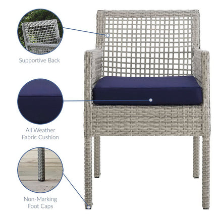 Modway EEI-2920 Aura Outdoor Patio Wicker Rattan Dining Armchair Modway
