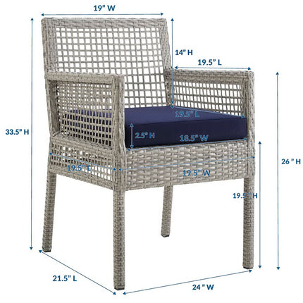 Modway EEI-2920 Aura Outdoor Patio Wicker Rattan Dining Armchair Modway