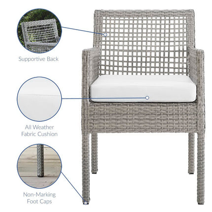 Modway EEI-2920 Aura Outdoor Patio Wicker Rattan Dining Armchair Modway