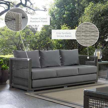 Modway EEI-2923 Aura Outdoor Patio Wicker Rattan Sofa Modway