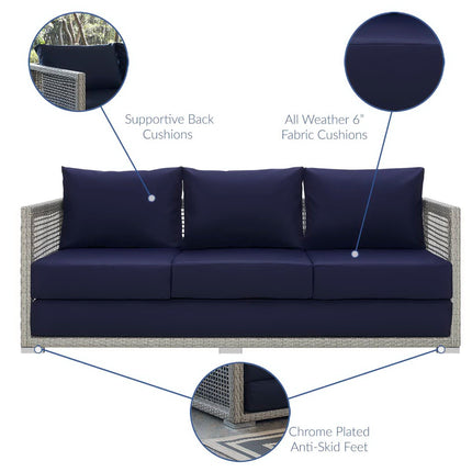 Modway EEI-2923 Aura Outdoor Patio Wicker Rattan Sofa Modway