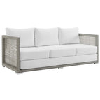 Gray White / Wicker Rattan