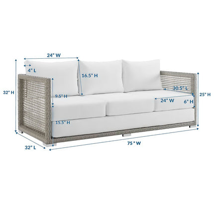 Modway EEI-2923 Aura Outdoor Patio Wicker Rattan Sofa Modway
