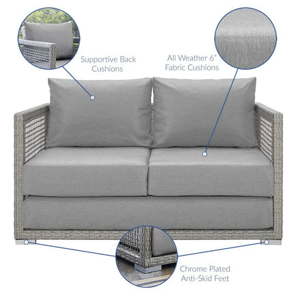 Modway EEI-2924 Aura Outdoor Patio Wicker Rattan Loveseat Modway