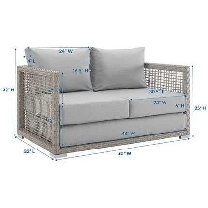 Modway EEI-2924 Aura Outdoor Patio Wicker Rattan Loveseat Modway