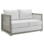 Gray White / Wicker Rattan