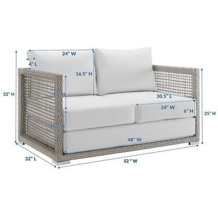 Modway EEI-2924 Aura Outdoor Patio Wicker Rattan Loveseat Modway