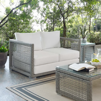 Modway EEI-2924 Aura Outdoor Patio Wicker Rattan Loveseat Modway