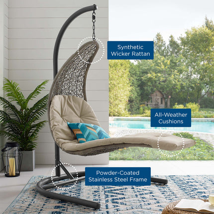 Modway EEI-2952 Landscape Hanging Chaise Lounge Outdoor Patio Swing Chair Modway