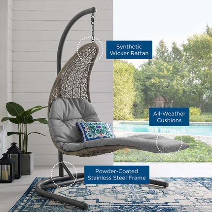 Modway EEI-2952 Landscape Hanging Chaise Lounge Outdoor Patio Swing Chair Modway