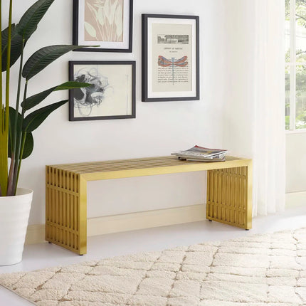 Modway EEI-3035 Gridiron Medium Stainless Steel Bench Modway