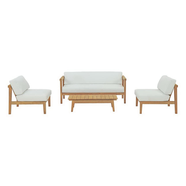Modway EEI-3107 Bayport 4 Piece Outdoor Patio Teak Set Modway