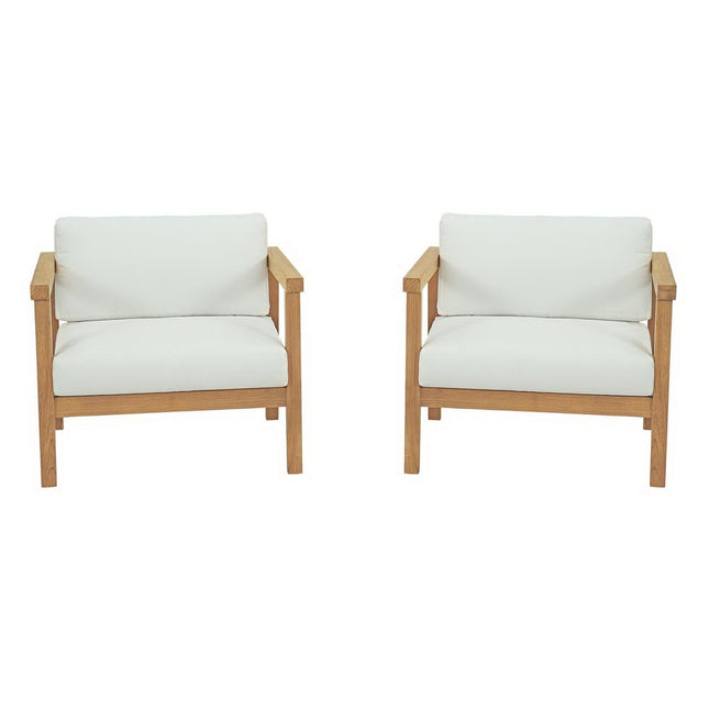 Modway EEI-3108 Bayport 2 Piece Outdoor Patio Teak Set Modway