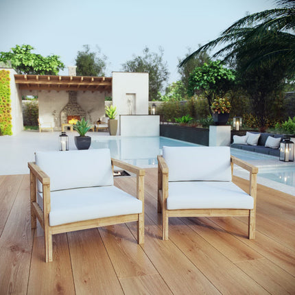 Modway EEI-3108 Bayport 2 Piece Outdoor Patio Teak Set Modway