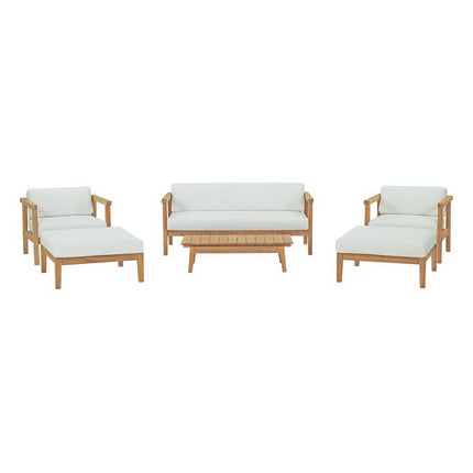 Modway EEI-3109 Bayport 6 Piece Outdoor Patio Teak Set Modway
