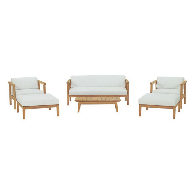 Modway EEI-3109 Bayport 6 Piece Outdoor Patio Teak Set Modway