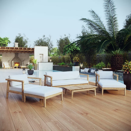Modway EEI-3109 Bayport 6 Piece Outdoor Patio Teak Set Modway