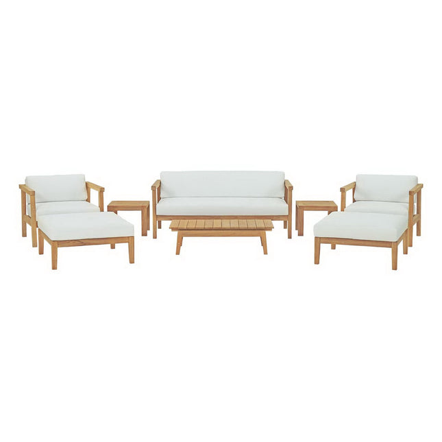 Modway EEI-3110 Bayport 8 Piece Outdoor Patio Teak Set Modway