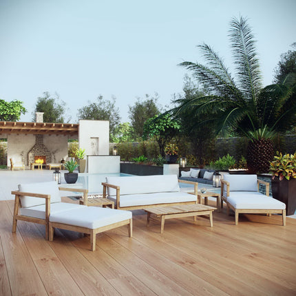 Modway EEI-3110 Bayport 8 Piece Outdoor Patio Teak Set Modway
