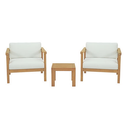 Modway EEI-3112 Bayport 3 Piece Outdoor Patio Teak Set Modway