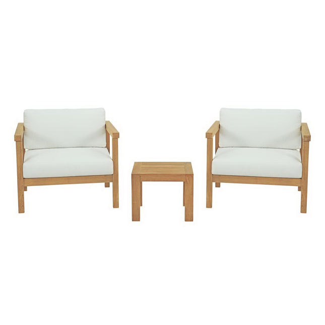 Modway EEI-3112 Bayport 3 Piece Outdoor Patio Teak Set Modway