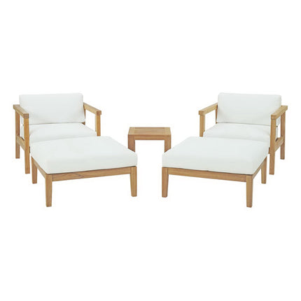Modway EEI-3113 Bayport 5 Piece Outdoor Patio Teak Set Modway