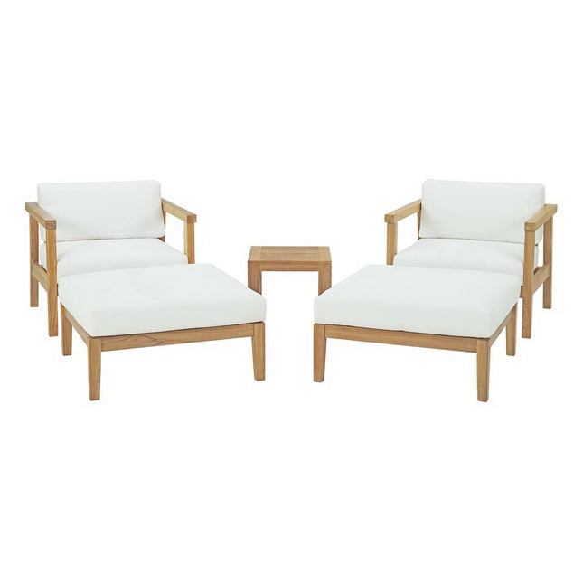 Modway EEI-3113 Bayport 5 Piece Outdoor Patio Teak Set Modway