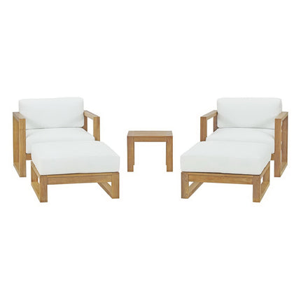 Modway EEI-3115 Upland 5 Piece Outdoor Patio Teak Set Modway