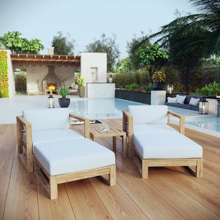 Modway EEI-3115 Upland 5 Piece Outdoor Patio Teak Set Modway